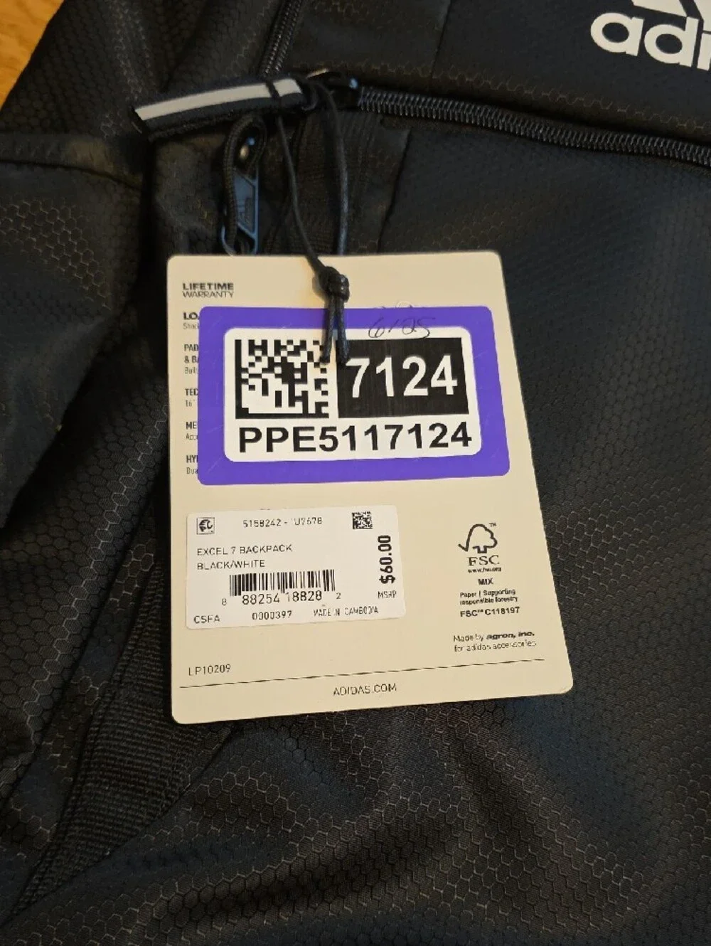adidas Black Excel 7 Backpack